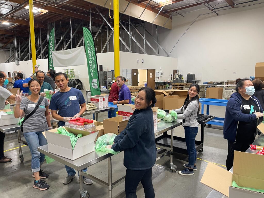 6sense employees help out at a food bank